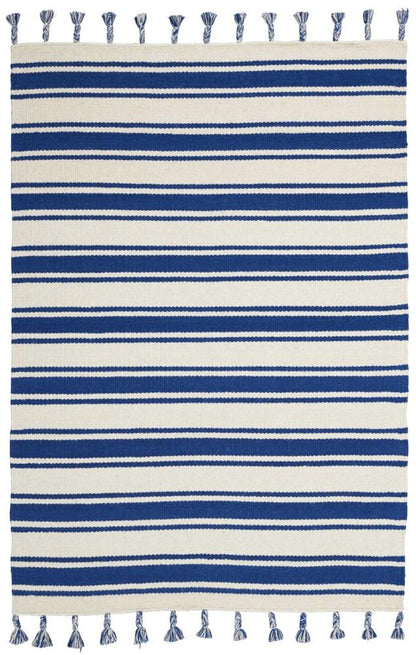 Nourison - Rio Vista DST01 Dark Blue and White 4 x 66in Area Rug - DST01-99446391506_CLOSEOUT veiw 1