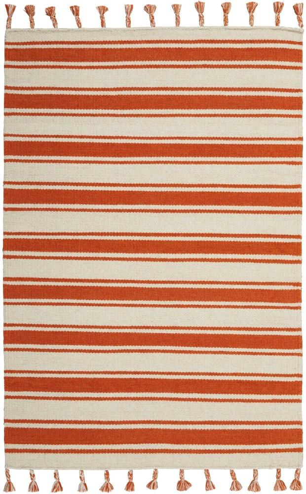 Nourison - Rio Vista DST01 White and Orange 4 x 66in Area Rug - DST01-99446391605_CLOSEOUT veiw 1