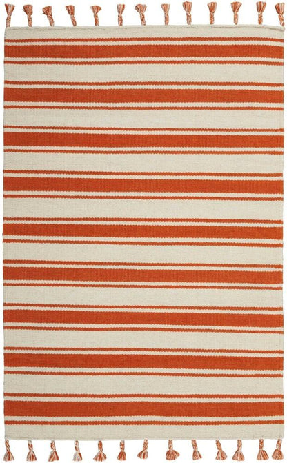 Nourison - Rio Vista DST01 White and Orange 4 x 66in Area Rug - DST01-99446391605_CLOSEOUT veiw 1