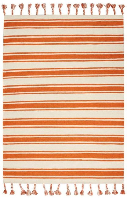 Nourison - Rio Vista DST01 White and Orange 5 x 76in Area Rug - DST01-99446391612_CLOSEOUT veiw 1