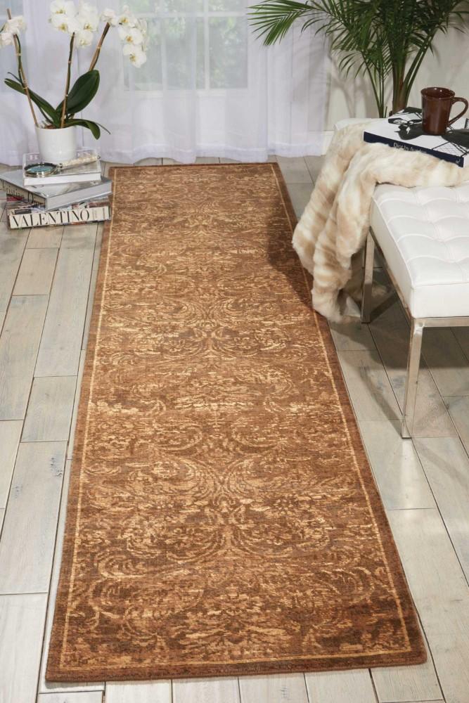 Nourison - Silken Allure SLK19 Brown 25in x 10 Hallway Rug - SLK19-99446154149_CLOSEOUT veiw 2