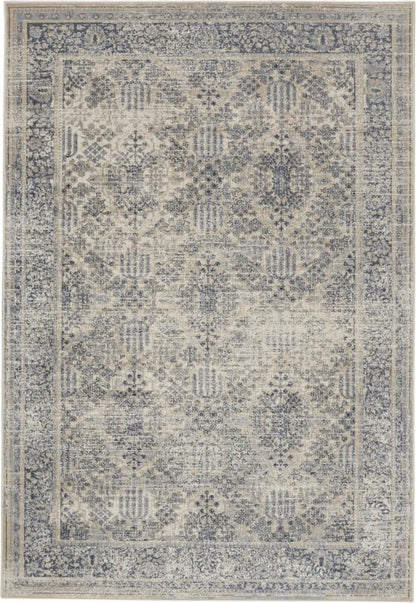 Malta by Kathy Ireland Home - MAI12 Ivory/Blue 53in x 77in Area Rug - MAI12-99446495082 - CLOSEOUT veiw 1
