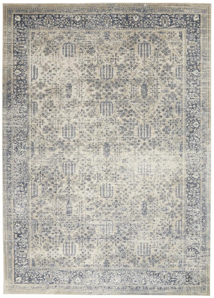 Malta by Kathy Ireland Home - MAI12 Ivory/Blue 710in x 1010in Area Rug - MAI12-99446495099 - CLOSEOUT veiw 1