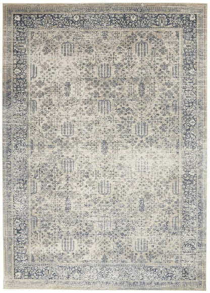 Malta by Kathy Ireland Home - MAI12 Ivory/Blue 710in x 1010in Area Rug - MAI12-99446495099 - CLOSEOUT veiw 1