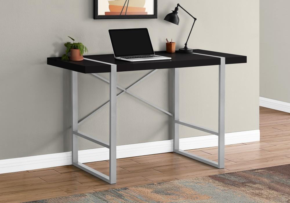 Monarch Specialties - Computer Desk, Home Office, Laptop, 48inL, Work, Metal, Laminate, Black, Grey, Contemporary, Modern - I-7664 veiw 2
