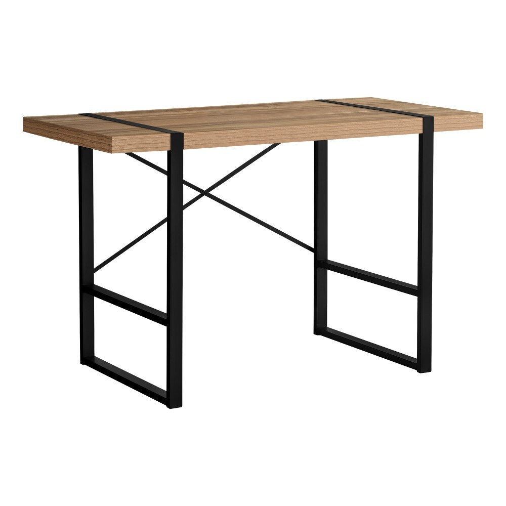 Monarch Specialties - Computer Desk, Home Office, Laptop, 48inL, Work, Metal, Laminate, Brown, Black, Contemporary, Modern - I-7657 veiw 1