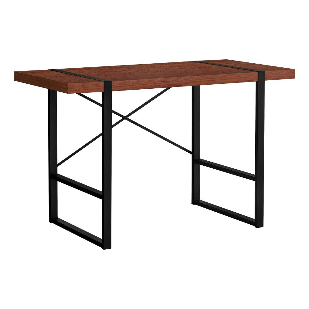 Monarch Specialties - Computer Desk, Home Office, Laptop, 48inL, Work, Metal, Laminate, Brown, Black, Contemporary, Modern - I-7656 veiw 1