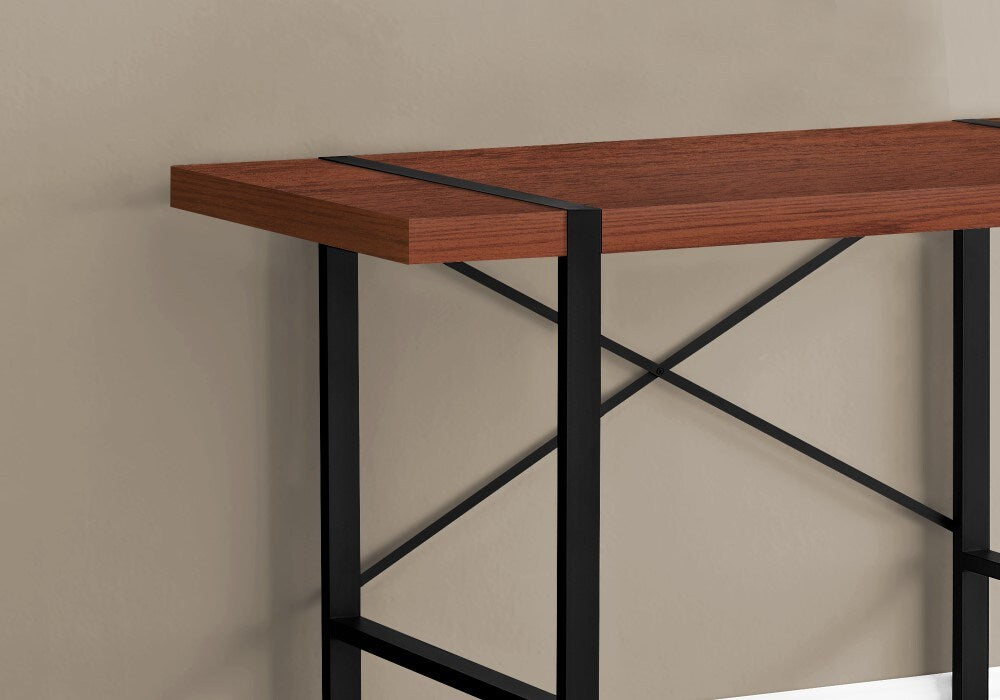 Monarch Specialties - Computer Desk, Home Office, Laptop, 48inL, Work, Metal, Laminate, Brown, Black, Contemporary, Modern - I-7656 veiw 2