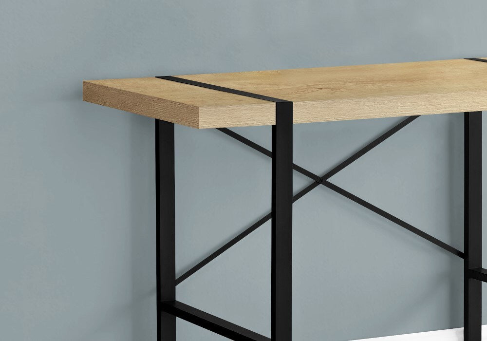 Monarch Specialties - Computer Desk, Home Office, Laptop, 48inL, Work, Metal, Laminate, Natural, Black, Contemporary, Modern - I-7658 veiw 3