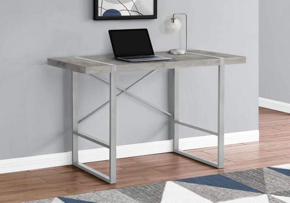 Monarch Specialties - Computer Desk, Home Office, Laptop, 48inL, Work, Metal, Laminate, Grey, Contemporary, Modern - I-7662 veiw 2