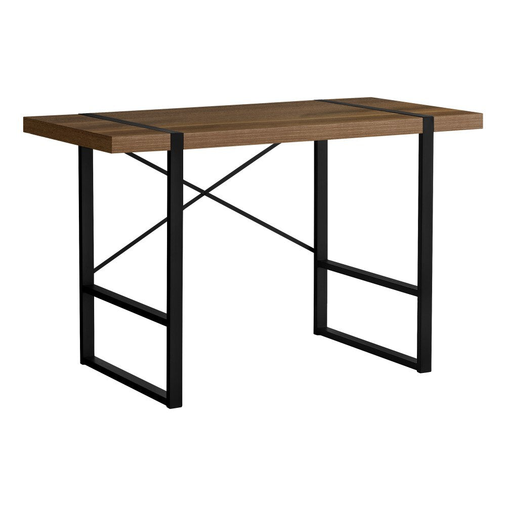 Monarch Specialties - Computer Desk, Home Office, Laptop, 48inL, Work, Metal, Laminate, Walnut, Black, Contemporary, Modern - I-7655 veiw 1
