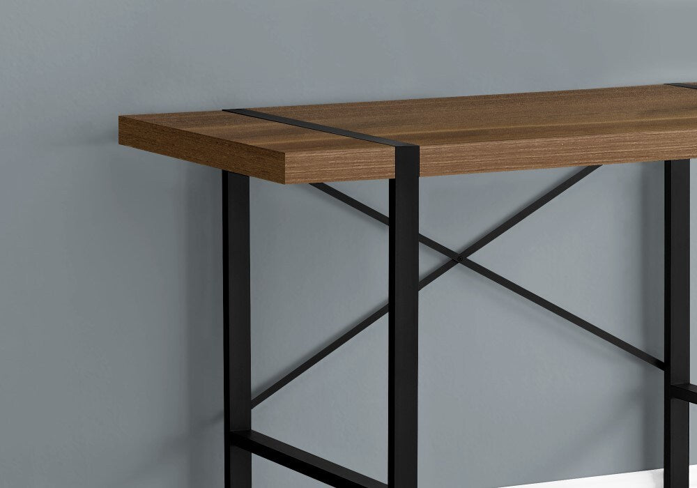 Monarch Specialties - Computer Desk, Home Office, Laptop, 48inL, Work, Metal, Laminate, Walnut, Black, Contemporary, Modern - I-7655 veiw 3