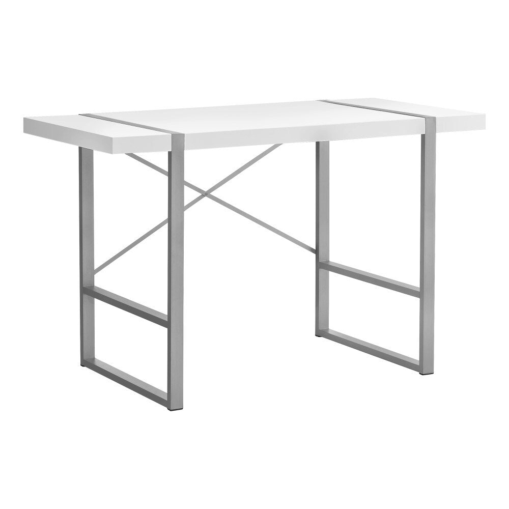 Monarch Specialties - Computer Desk, Home Office, Laptop, 48inL, Work, Metal, Laminate, White, Grey, Contemporary, Modern - I-7663 veiw 1