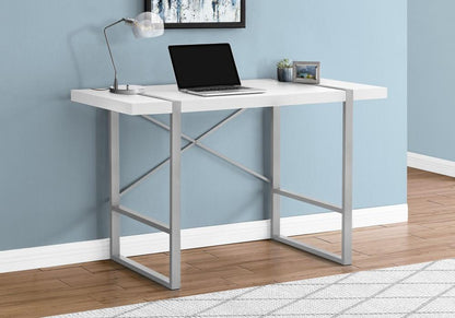 Monarch Specialties - Computer Desk, Home Office, Laptop, 48inL, Work, Metal, Laminate, White, Grey, Contemporary, Modern - I-7663 veiw 2