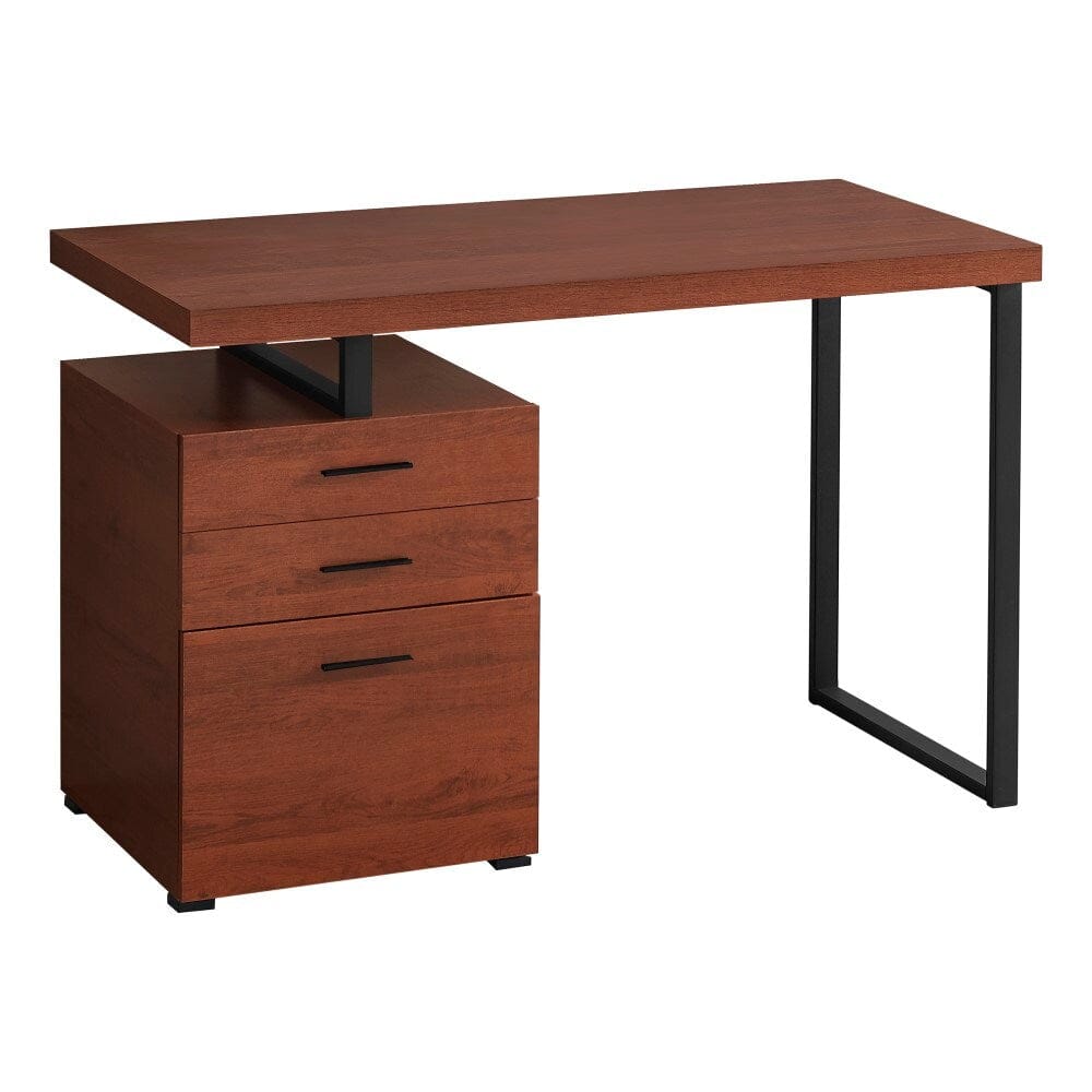 Monarch Specialties - Computer Desk, Home Office, Laptop, Left, Right Set-Up, Storage Drawers, 48inL, Work, Metal, Laminate, Brown, Black, Contemporary, Modern - I-7641 veiw 1
