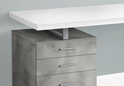 Monarch Specialties - Computer Desk, Home Office, Laptop, Left, Right Set-Up, Storage Drawers, 48inL, Work, Metal, Laminate, Grey, White, Contemporary, Modern - I-7648 veiw 3