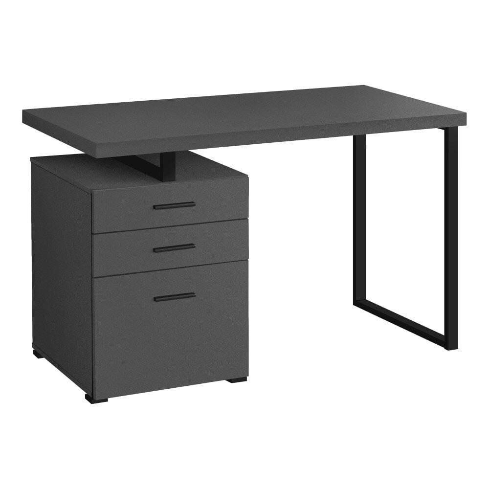 Monarch Specialties - Computer Desk, Home Office, Laptop, Left, Right Set-Up, Storage Drawers, 48inL, Work, Metal, Laminate, Grey, Black, Contemporary, Modern - I-7645 veiw 1