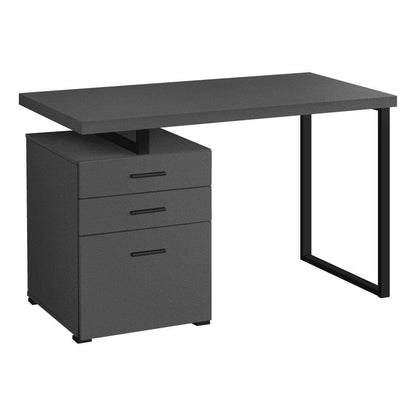Monarch Specialties - Computer Desk, Home Office, Laptop, Left, Right Set-Up, Storage Drawers, 48inL, Work, Metal, Laminate, Grey, Black, Contemporary, Modern - I-7645 veiw 1