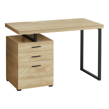 Monarch Specialties - Computer Desk, Home Office, Laptop, Left, Right Set-Up, Storage Drawers, 48inL, Work, Metal, Laminate, Natural, Black, Contemporary, Modern - I-7643 veiw 1