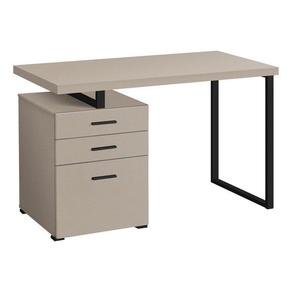 Monarch Specialties - Computer Desk, Home Office, Laptop, Left, Right Set-Up, Storage Drawers, 48inL, Work, Metal, Laminate, Beige, Black, Contemporary, Modern - I-7644 veiw 1