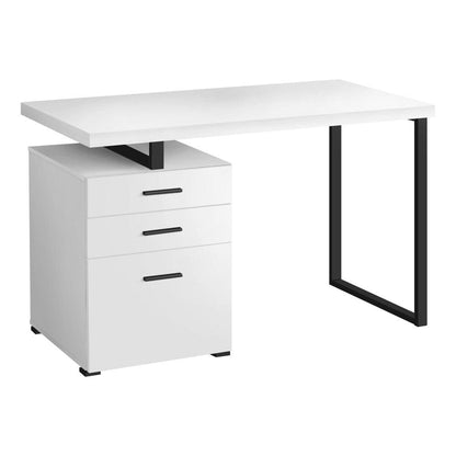 Monarch Specialties - Computer Desk, Home Office, Laptop, Left, Right Set-Up, Storage Drawers, 48inL, Work, Metal, Laminate, White, Black, Contemporary, Modern - I-7646 veiw 1