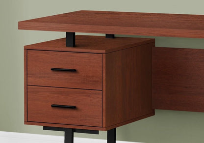 Monarch Specialties - Computer Desk, Home Office, Laptop, Left, Right Set-Up, Storage Drawers, 60inL, Work, Metal, Laminate, Brown, Black, Contemporary, Modern - I-7626 veiw 2