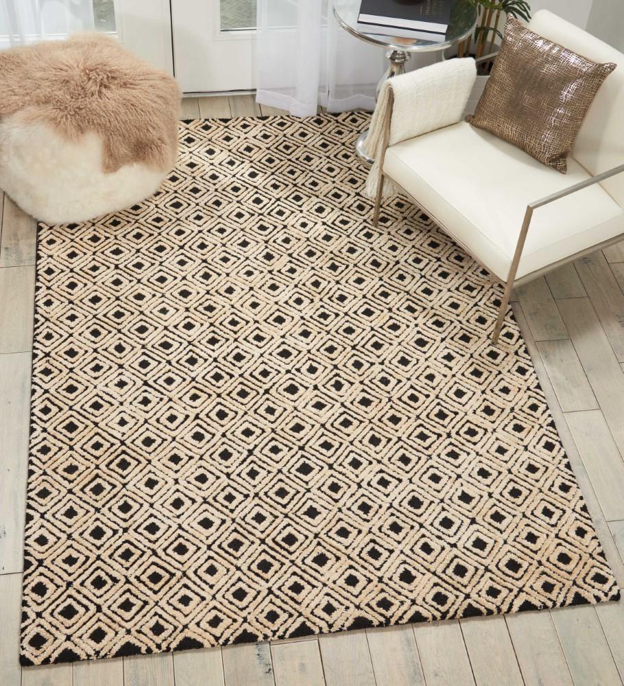 Nourison - Deco Mod DEC02 Black/Beige 53in x 74in Area Rug - DEC02-99446401090_CLOSEOUT veiw 2
