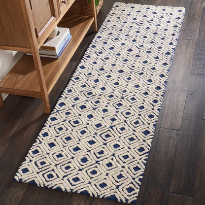 Nourison - Deco Mod DEC02 Navy/Ivory 23in x 76in Hallway Rug - DEC02-99446401038_CLOSEOUT veiw 2