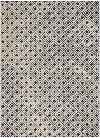 Nourison - Deco Mod DEC02 Navy/Ivory 39in x 59in Area Rug - DEC02-99446401045_CLOSEOUT veiw 1
