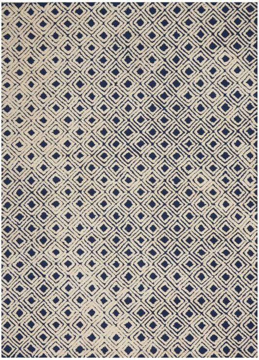 Nourison - Deco Mod DEC02 Navy/Ivory 39in x 59in Area Rug - DEC02-99446401045_CLOSEOUT veiw 1