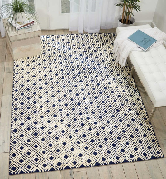 Nourison - Deco Mod DEC02 Navy/Ivory 96in x 13 Oversized Rug - DEC02-99446401069_CLOSEOUT veiw 2
