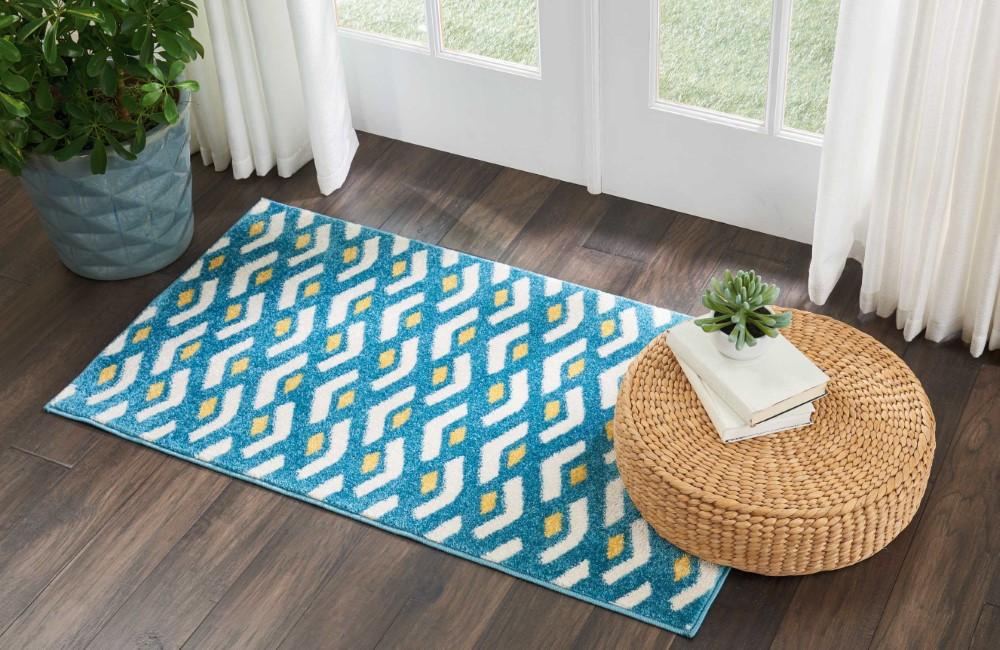Nourison - Harper 22in x 39in Blue Retro Area Rug - DS300-99446406903 - CLOSEOUT veiw 2