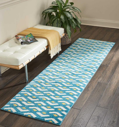Nourison - Harper DS300 Blue 22in x 76in Hallway Rug - DS300-99446406910 - CLOSEOUT veiw 2