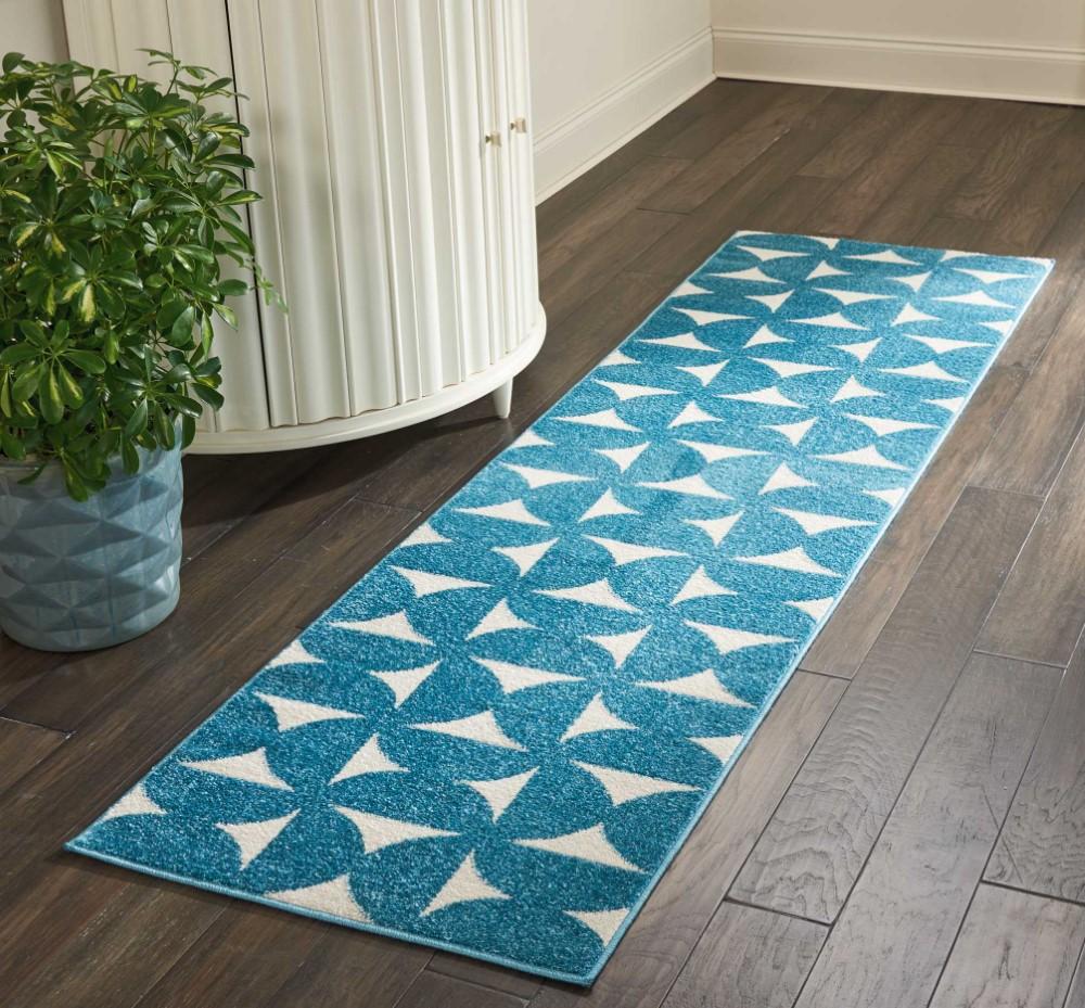 Nourison - Harper DS301 Blue 22in x 76in Hallway Rug - DS301-99446407085_CLOSEOUT veiw 2