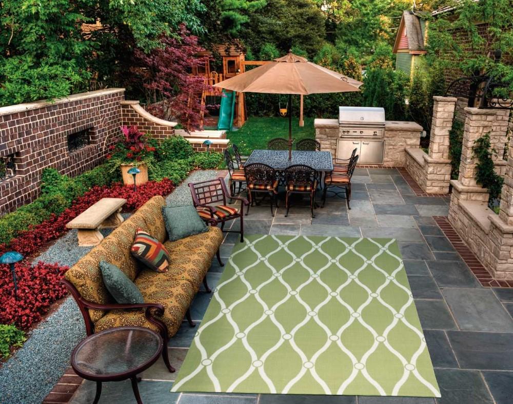 Nourison - Home & Garden RS089 Green 10x13 Rug - RS089-99446207883_CLOSEOUT veiw 2