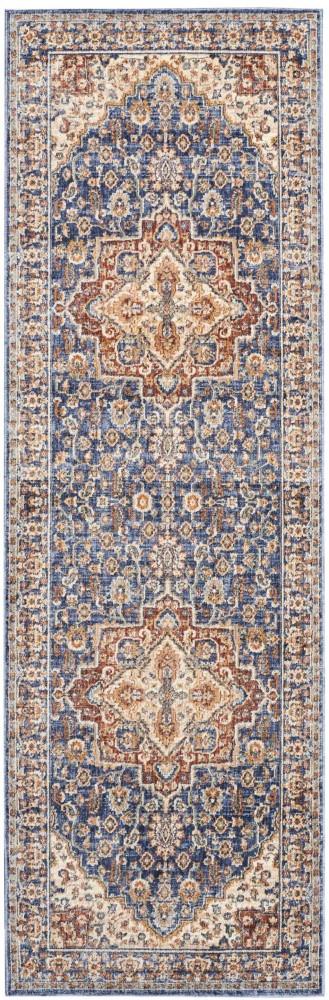 Nourison - Lagos LAG01 Blue Multicolor 23in x 76in Low-pile Hallway Rug - LAG01-99446390301_CLOSEOUT veiw 1