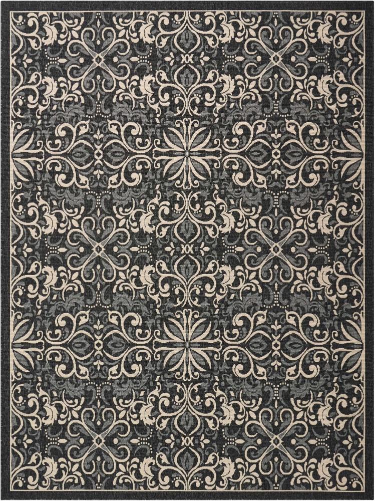 Nourison - Caribbean CRB12 Black 93in x 129in Oversized Rug - CRB12-99446374929_CLOSEOUT veiw 1