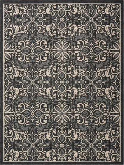 Nourison - Caribbean CRB12 Black 93in x 129in Oversized Rug - CRB12-99446374929_CLOSEOUT veiw 1