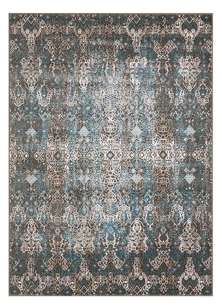 Nourison - Karma KRM04 Blue and Brown 53in x 74in Area Rug - KRM04-99446339768_CLOSEOUT veiw 1