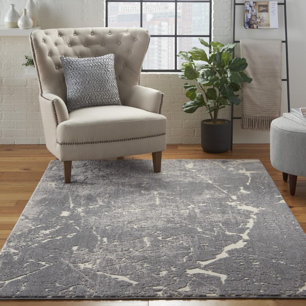 Kathy Ireland Home - Sahara KI393 Charcoal Grey 310in X 510in Area Rug - KI393-99446493606_CLOSEOUT veiw 2