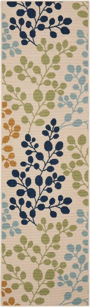Nourison - Caribbean CRB01 White Multicolor 23in x 76in Hallway Rug - CRB01-99446173058_CLOSEOUT veiw 1