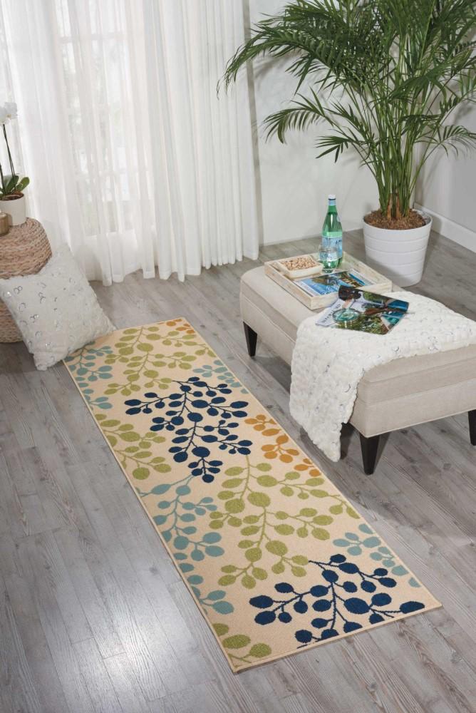 Nourison - Caribbean CRB01 White Multicolor 23in x 76in Hallway Rug - CRB01-99446173058_CLOSEOUT veiw 2