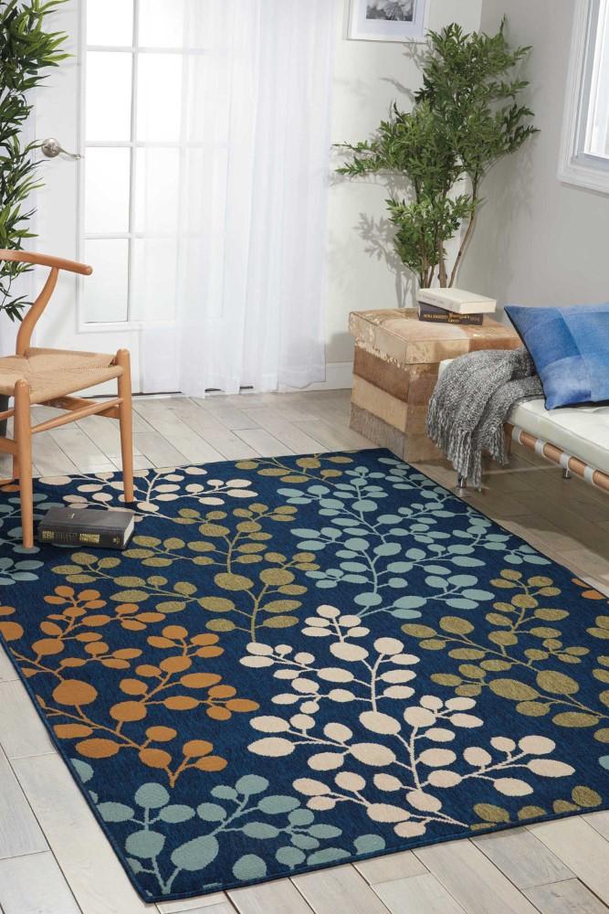 Nourison - Caribbean CRB01 Dark Blue Multicolor 26in x 4 Area Rug - CRB01-99446173102_CLOSEOUT veiw 2