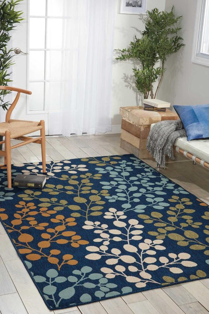 Nourison - Caribbean CRB01 Dark Blue Multicolor 26in x 4 Area Rug - CRB01-99446173102_CLOSEOUT veiw 2