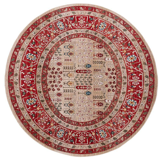 Lauren Ralph Lauren - Margaux Rug - 6-7in X 6-7in Round - Red / Beige veiw 1