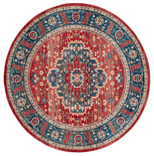Lauren Ralph Lauren - Chloe Rug - 6-7in X 6-7in Round - Red / Navy veiw 1