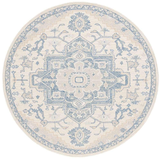 Lauren Ralph Lauren - Percy Rug - 7 X 7 Round - Ivory / Blue veiw 1