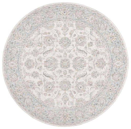 Lauren Ralph Lauren - 1753 Rug - 6-7in X 6-7in Round - Ivory / Blue veiw 1