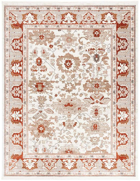 Lauren Ralph Lauren - 1114 Rug - 7-9in x 9-6inRECTANGLE - Ivory / Rust veiw 1