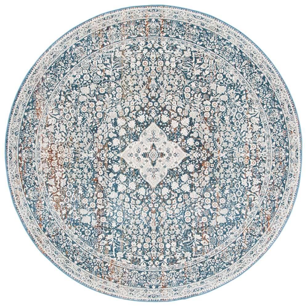Lauren Ralph Lauren - Fleur Rug - 6-7in X 6-7in Round - Ivory / Blue veiw 1